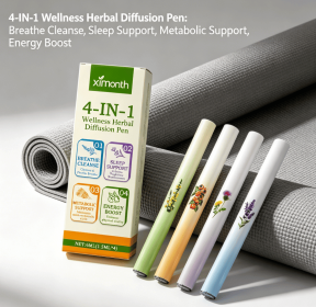 4-Pack Herbal Diffuser Pen | Clean Botanical Aromatherapy Pens with 4 Variety Scents | Cool Mint & Herbal Fragrances | Smooth Daily Aromatherapy