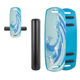 Balance Board, Wobble Board Trainer for Adults, Premium Wooden Balance Training Equipment with Roller, Magnetic Stoppers, Storage Rack