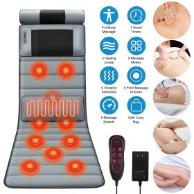 Vibration Massage Mat (Full Body) + Neck Kneading Massager - 20 Nodes, 3 Massage Modes/Speeds, 9 Vibration Settings, 3-Level Lumbar Heat