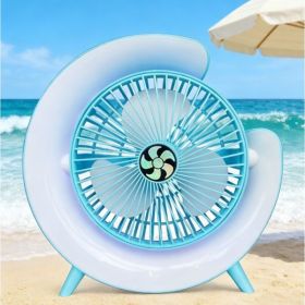 Lamp Effect Fan Blue Li-On Rechargeable (Option: default)