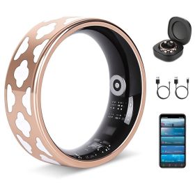 Smart Ring Health Tracker Fitness Sleep Stress HRV Tracker With Charging Case Magnetic Charging Cable For Women & Men Compatible With IOS & Andro (Option: Size 8)