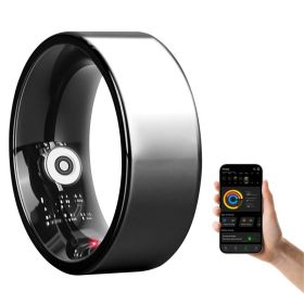 Smart Ring Health Tracker Fitness Sleep Stress HRV Tracker With Charging Case Magnetic Charging Cable For Women & Men Compatible With IOS & Andro (Option: Black-Size 8)