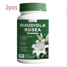 Rhodiola Rosea Capsules, Natural Stress Support & Mental Clarity Supplement, Supports Energy & Immune Function, 60 Capsules (Option: Picture color-2PCS)