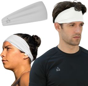 Sweat Band Workout Headbands for Women and Men - Sweatbands for Men - Moisture Wicking Sports Sweat Bands Headbands for Women, Running,Cycling,Yo (Color: White)