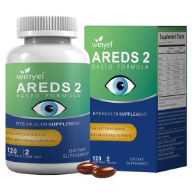 WINYEL AREDS 2 Eye Vitamin and Mineral Supplement, containing lutein, vitamin C, zeaxanthin, zinc, and vitamin E, 120 softgels. (QTY: 1 PCS)
