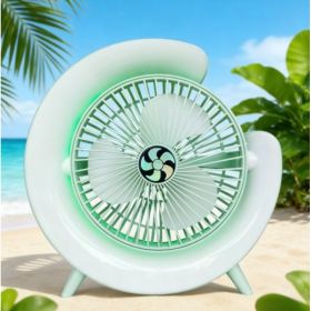Lamp Effect Fan Green Li-On Rechargeable (Option: default)